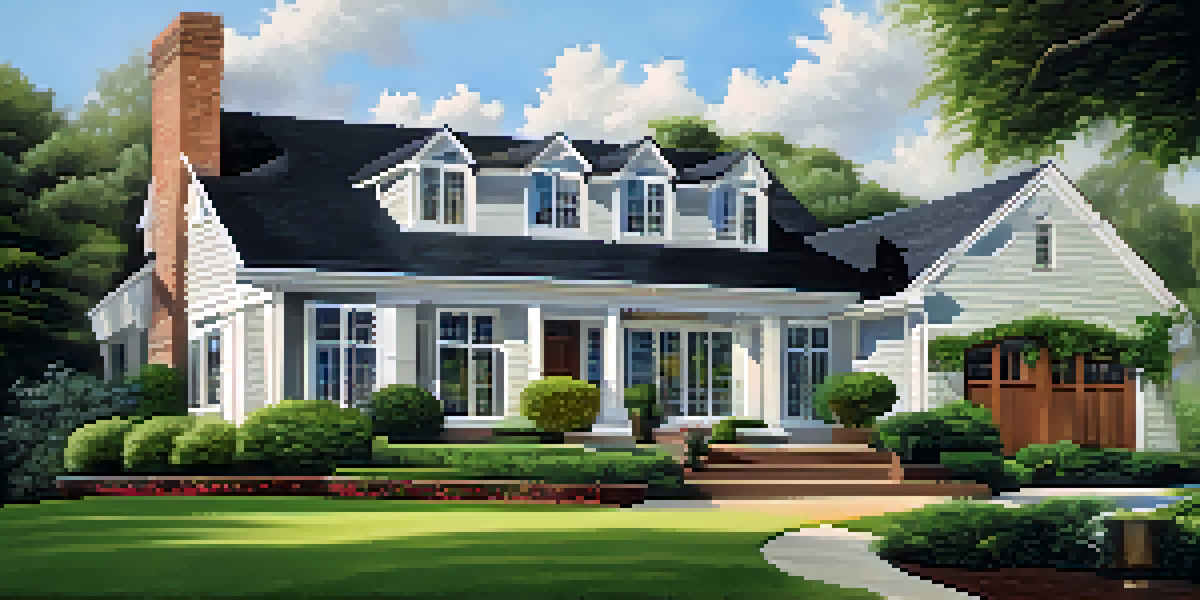 A close-up view of a modern house for sale with a manicured lawn and a 'For Sale' sign.