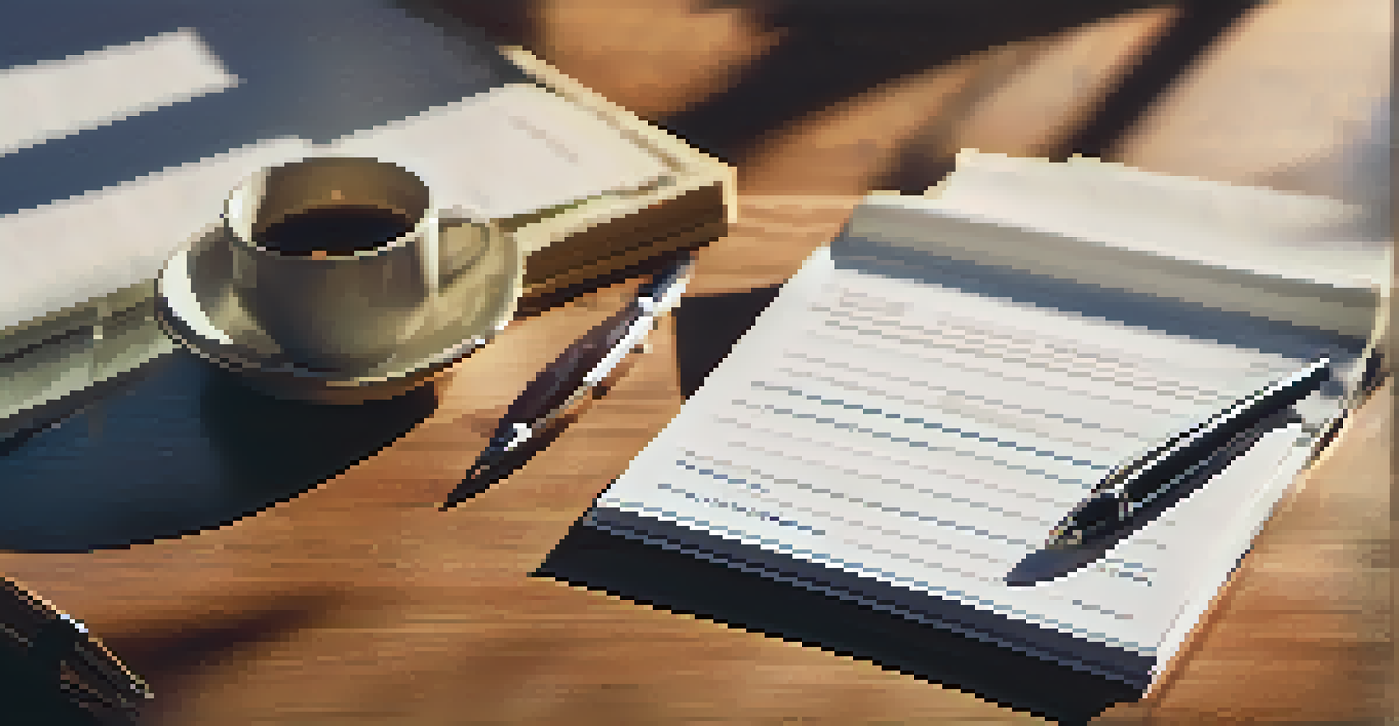 A close-up of a notepad and pen on a wooden table, surrounded by property documents, emphasizing estate planning for co-owners in soft morning light.