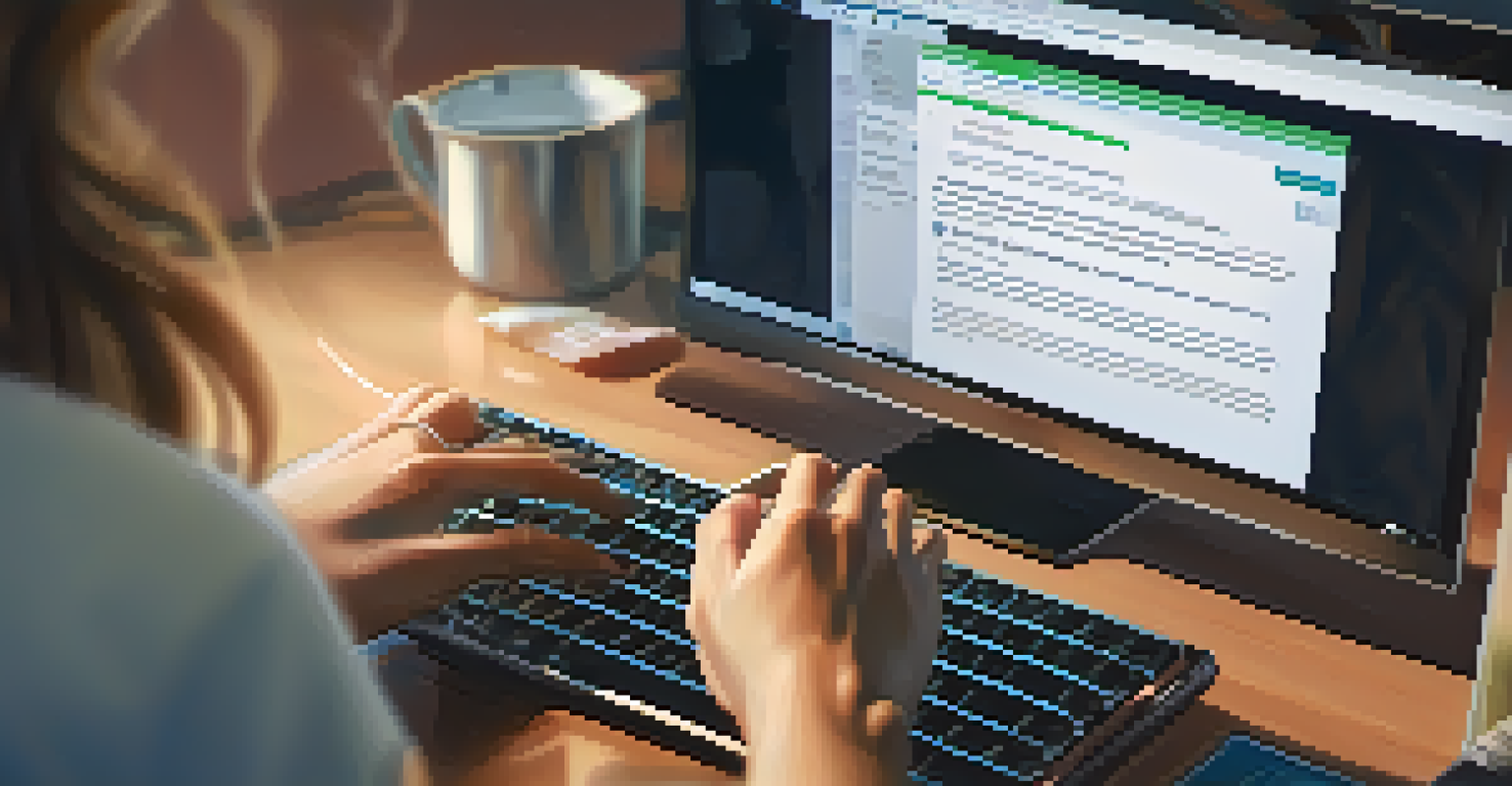 A close-up of a hand typing on a keyboard, with a strong password on the screen, and a blurred family in the background.