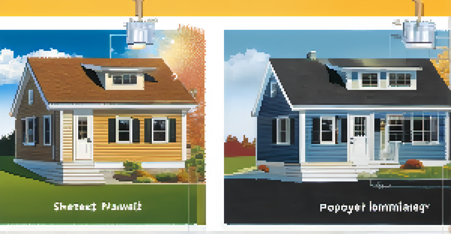 A visual comparison of two homes, one with effective roof insulation showing benefits, and one without insulation showing heat loss.