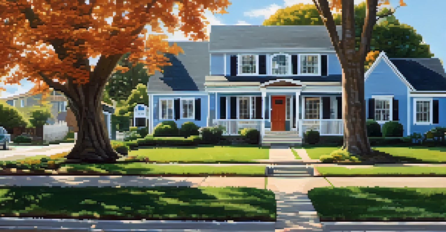 A charming house with a 'For Sale' sign, featuring a garden and a white picket fence, set against a clear blue sky.