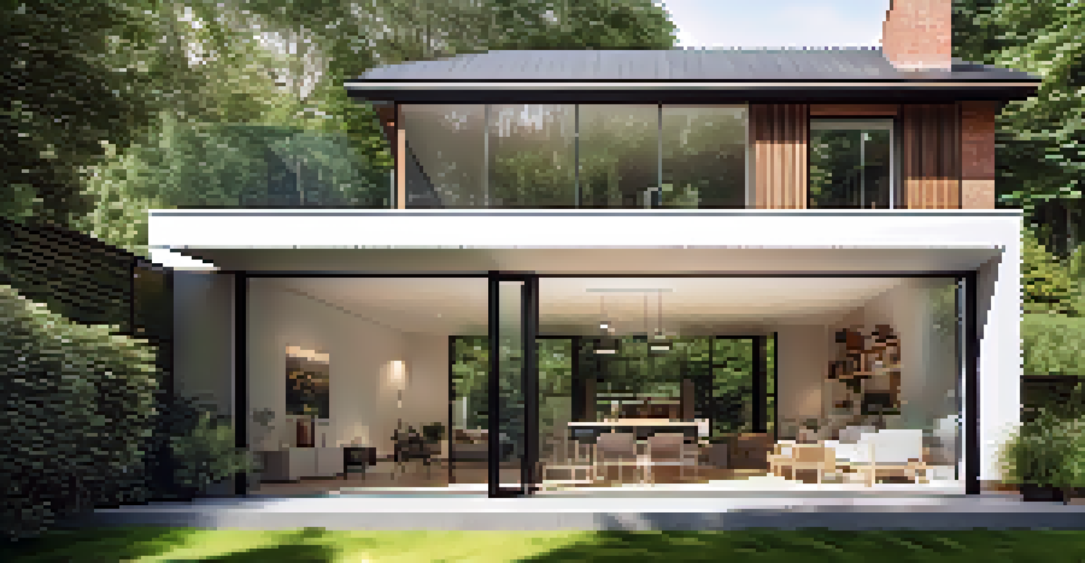 A family home showcasing a modern extension that harmonizes with the original period structure, surrounded by greenery and sunlight.