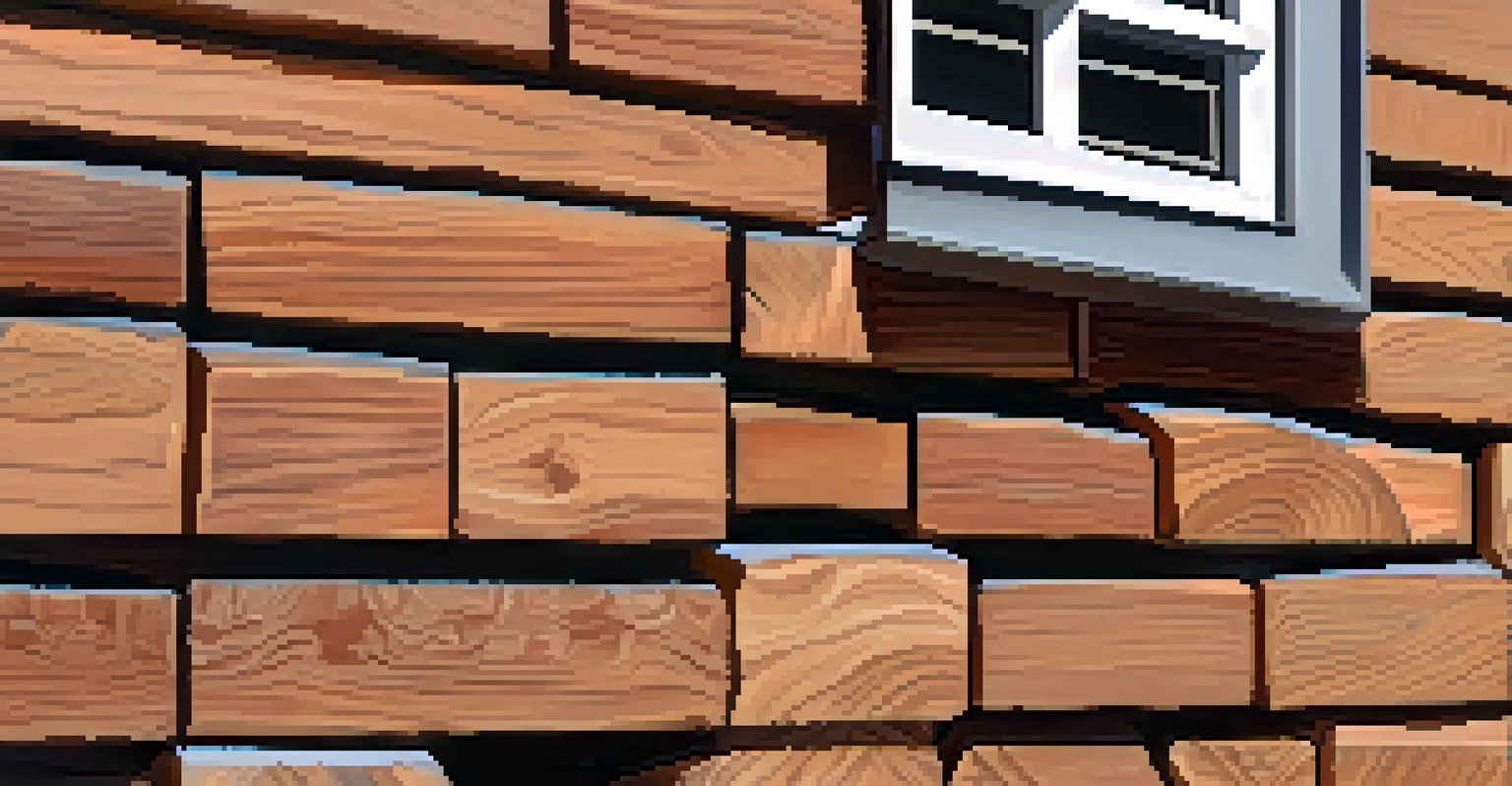 Close-up of fire-resistant materials including bricks and treated wood for outdoor structures.