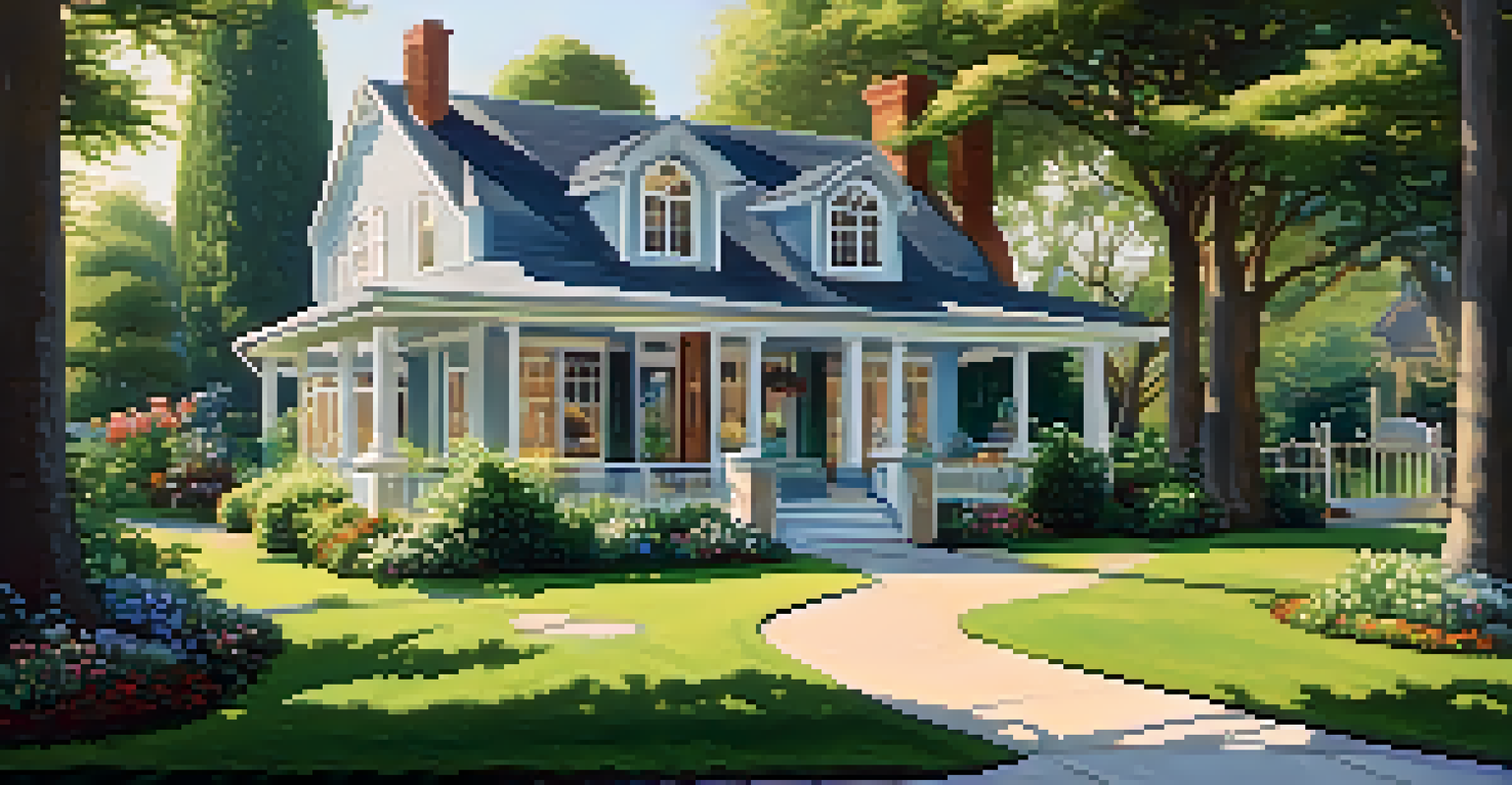 A charming house with a well-maintained garden and a welcoming front porch under a clear blue sky.