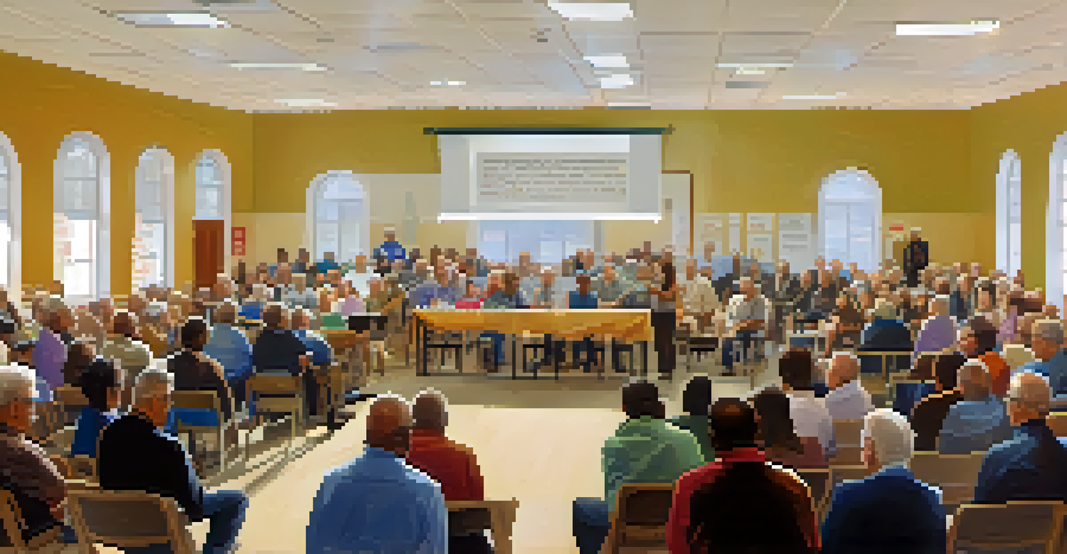 A community meeting about property tax assessments with local officials and engaged residents in attendance.