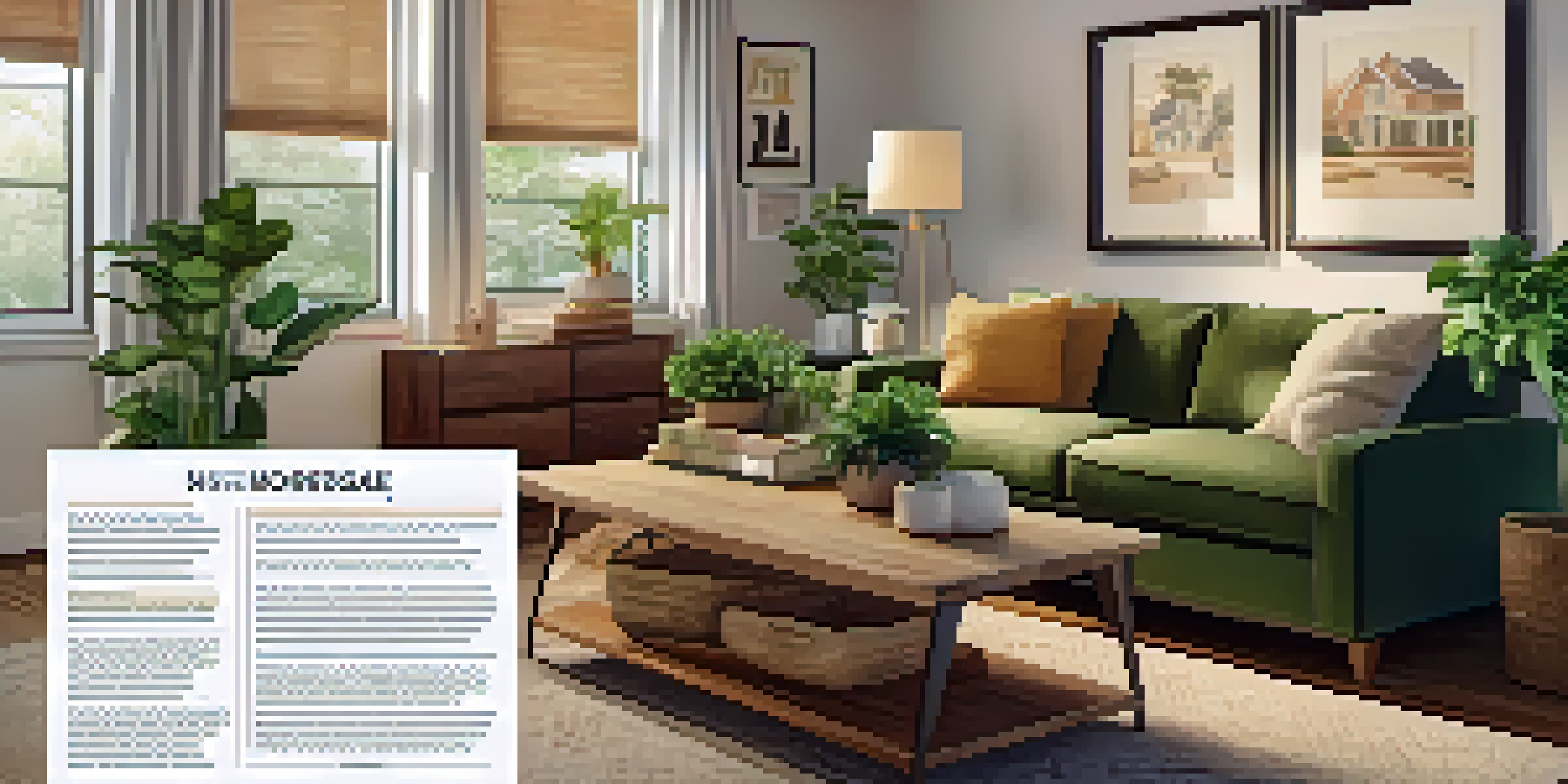 A family gathered in a cozy living room, discussing mortgage options with documents on a coffee table. Warm lighting and earthy decor create a comfortable atmosphere.