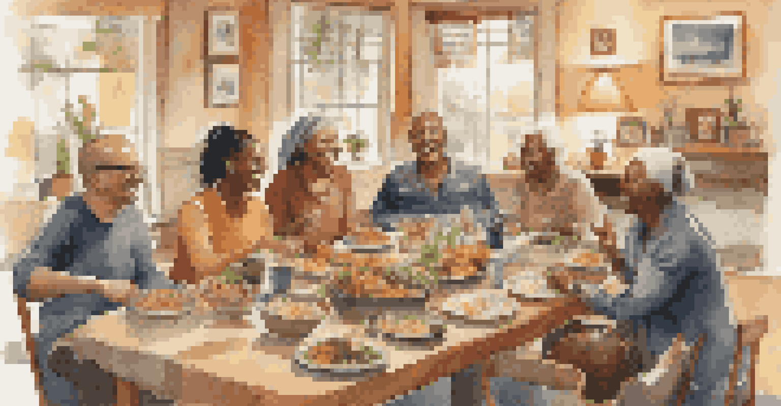 Residents enjoying a potluck dinner in a cozy shared living room, fostering community and connection.