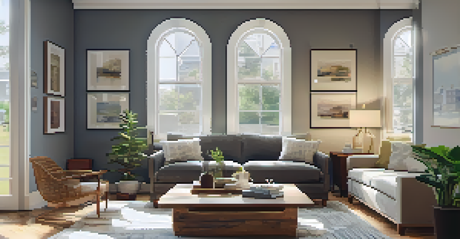 A virtual real estate tour of a cozy living room with users interacting with the space.