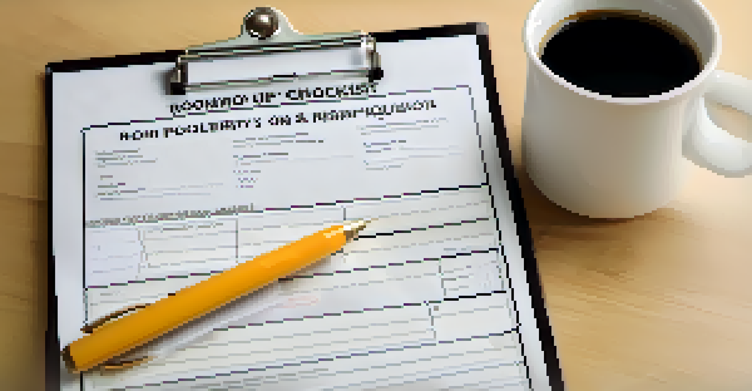A close-up of a move-out inspection checklist on a clipboard with a pen.