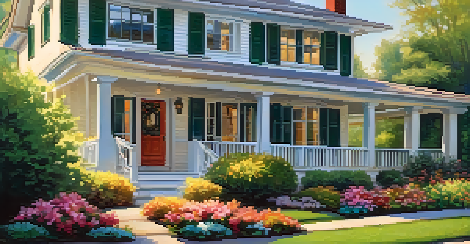 A picturesque rental property surrounded by a beautiful garden, featuring a 'For Rent' sign in front.