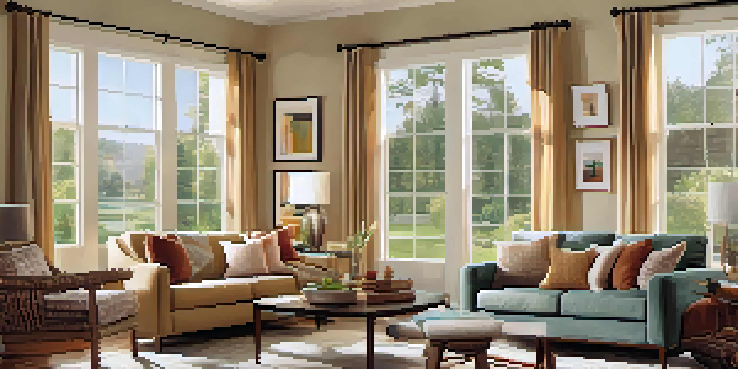 A bright living room with sunlight, showcasing sealed windows and cozy decor, illustrating energy efficiency.