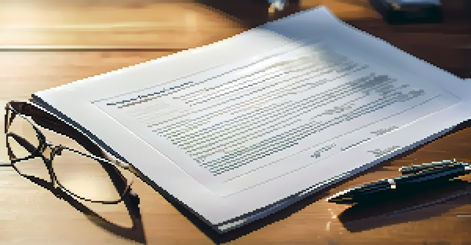 A well-structured syndication agreement document on a wooden desk with a pen and reading glasses, illuminated by a warm desk lamp.