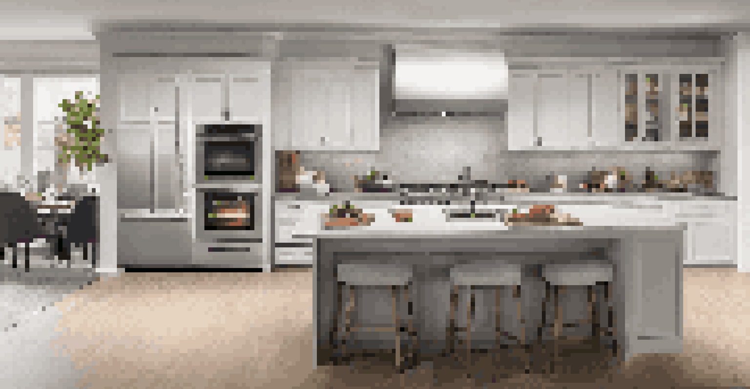 A laptop displaying an interactive virtual tour of a modern kitchen.