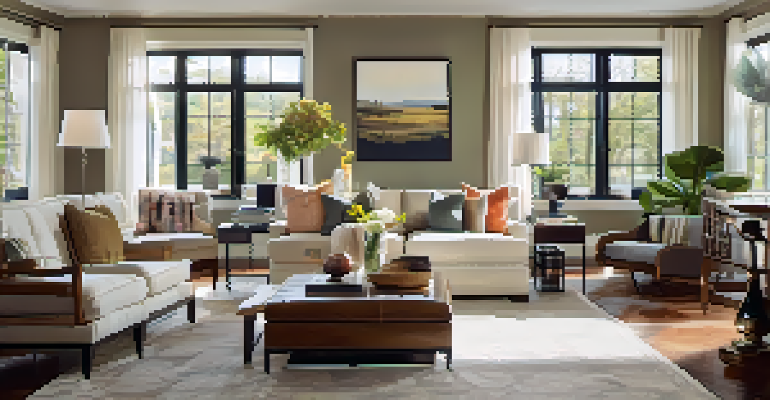 A clean and organized living room with modern decor and natural light, featuring a property inspection checklist on the coffee table.