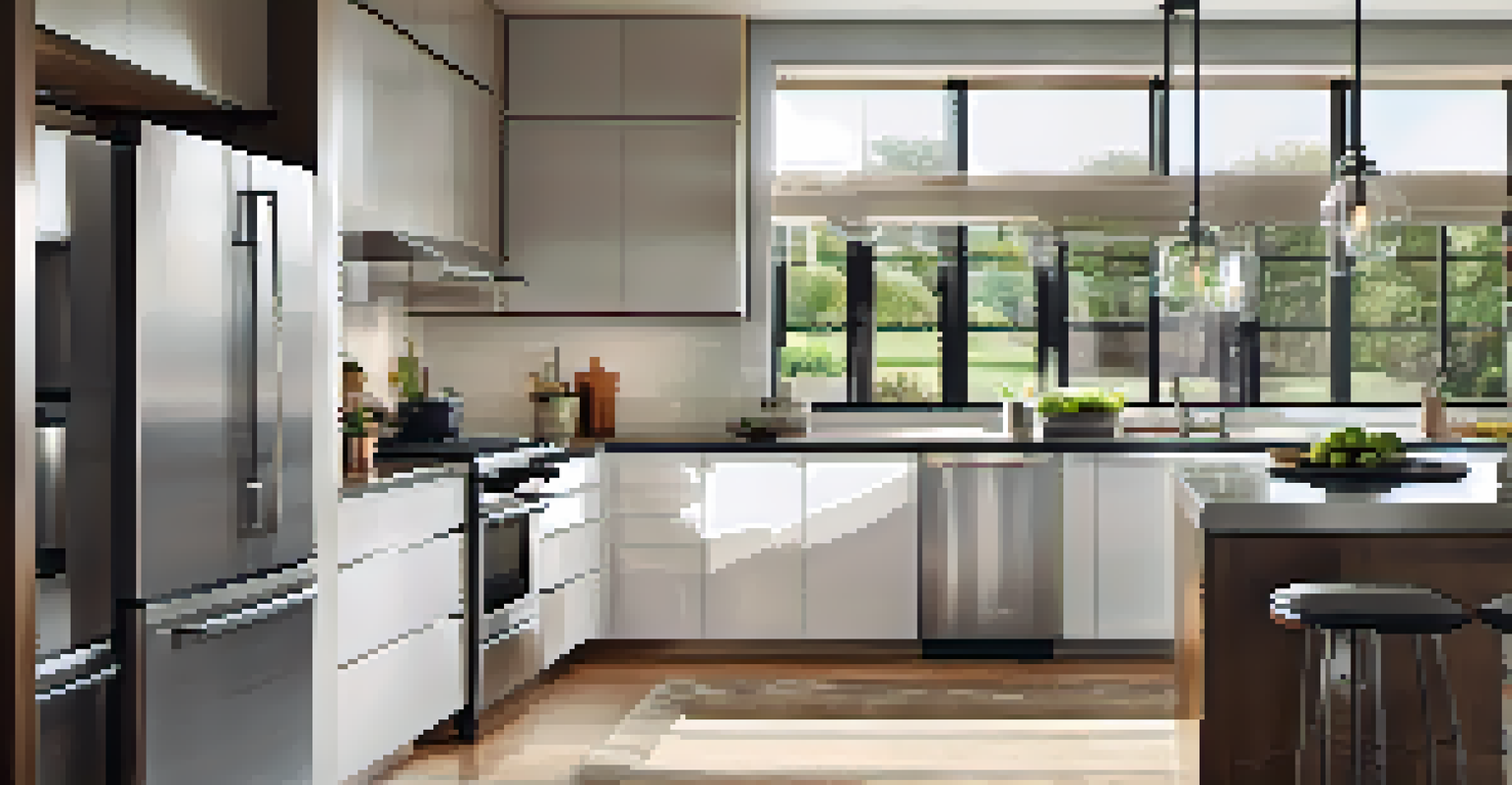 A modern kitchen with stainless steel appliances and bright lighting, providing a warm and welcoming environment.