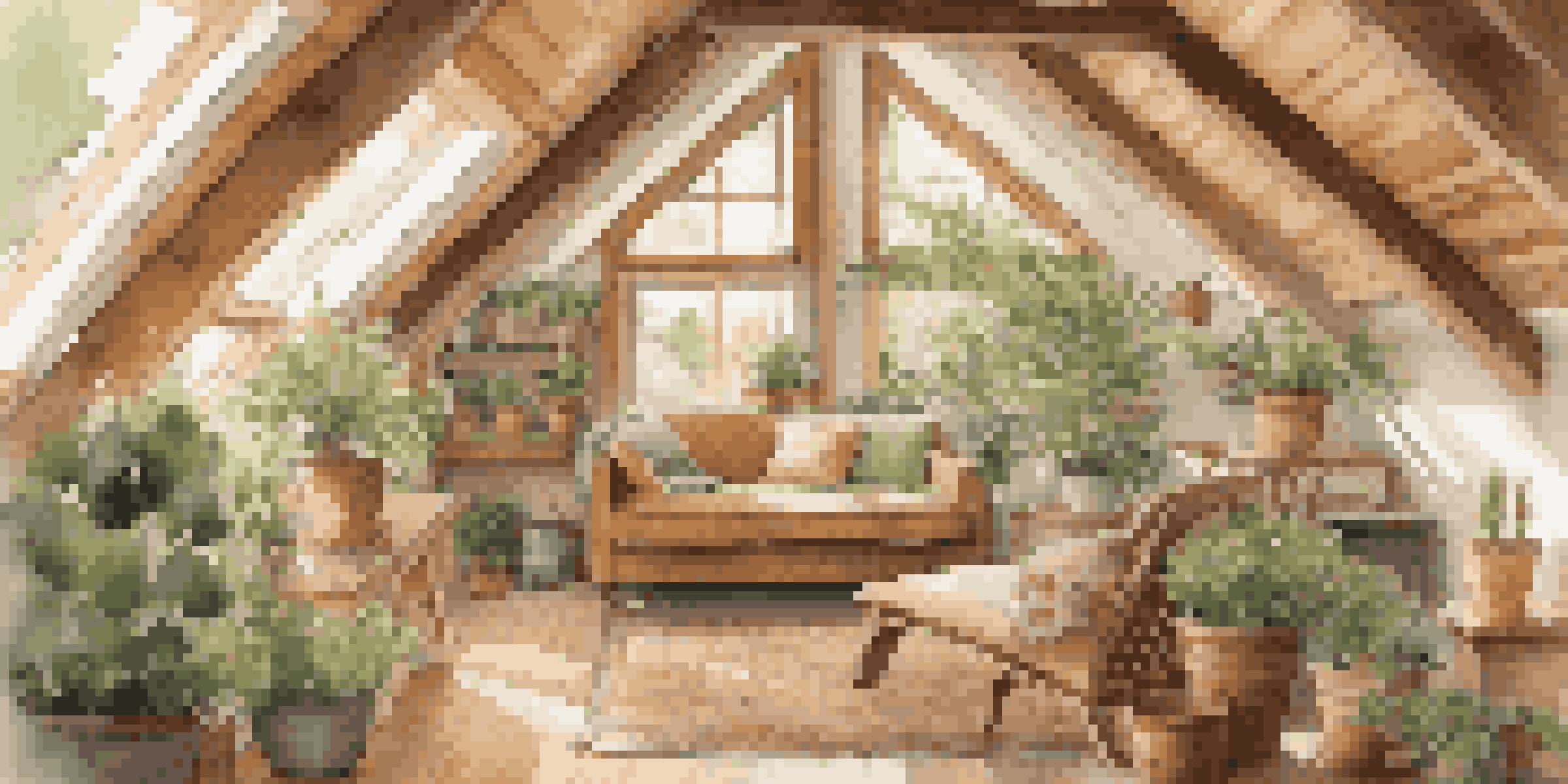 A bright and inviting attic filled with natural light, featuring energy-efficient windows and organized insulation materials.