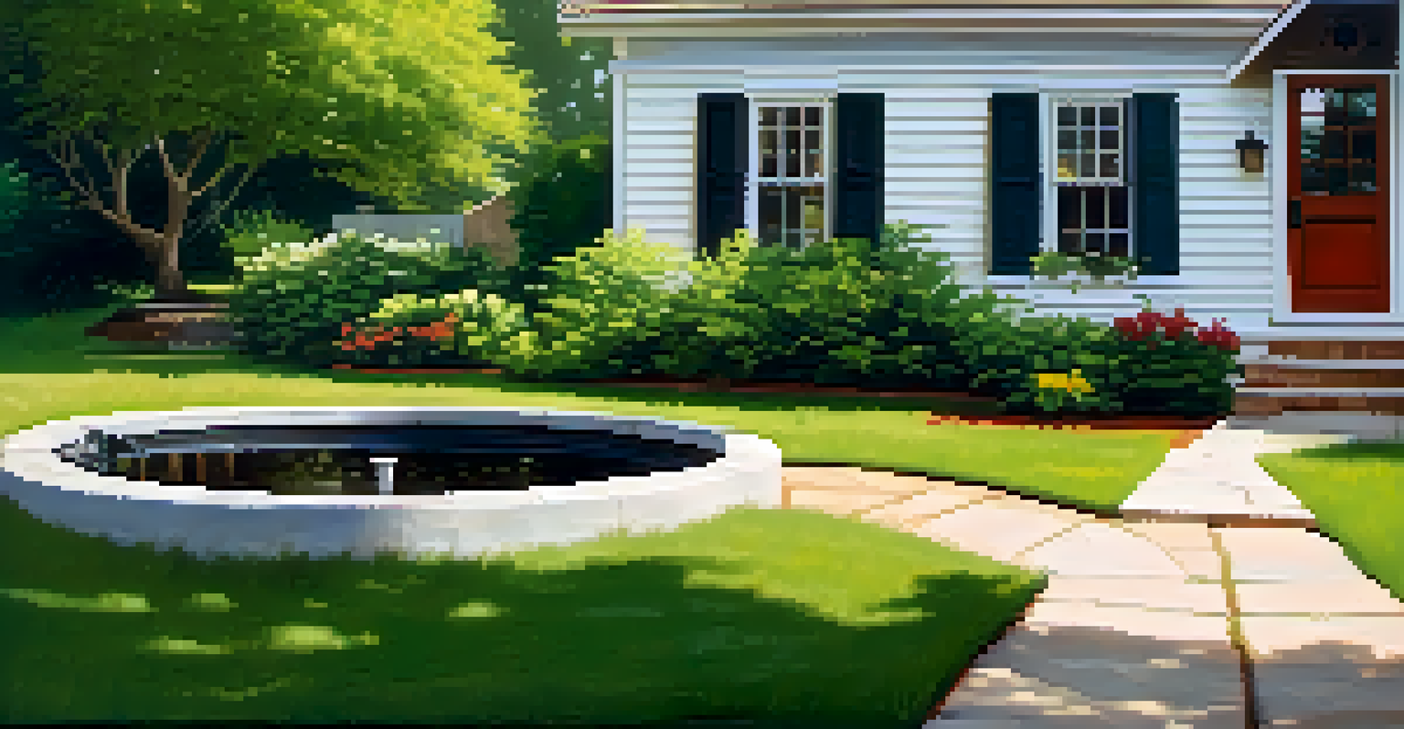 A house with a well-maintained foundation and clear drainage area, surrounded by greenery and sunlight.