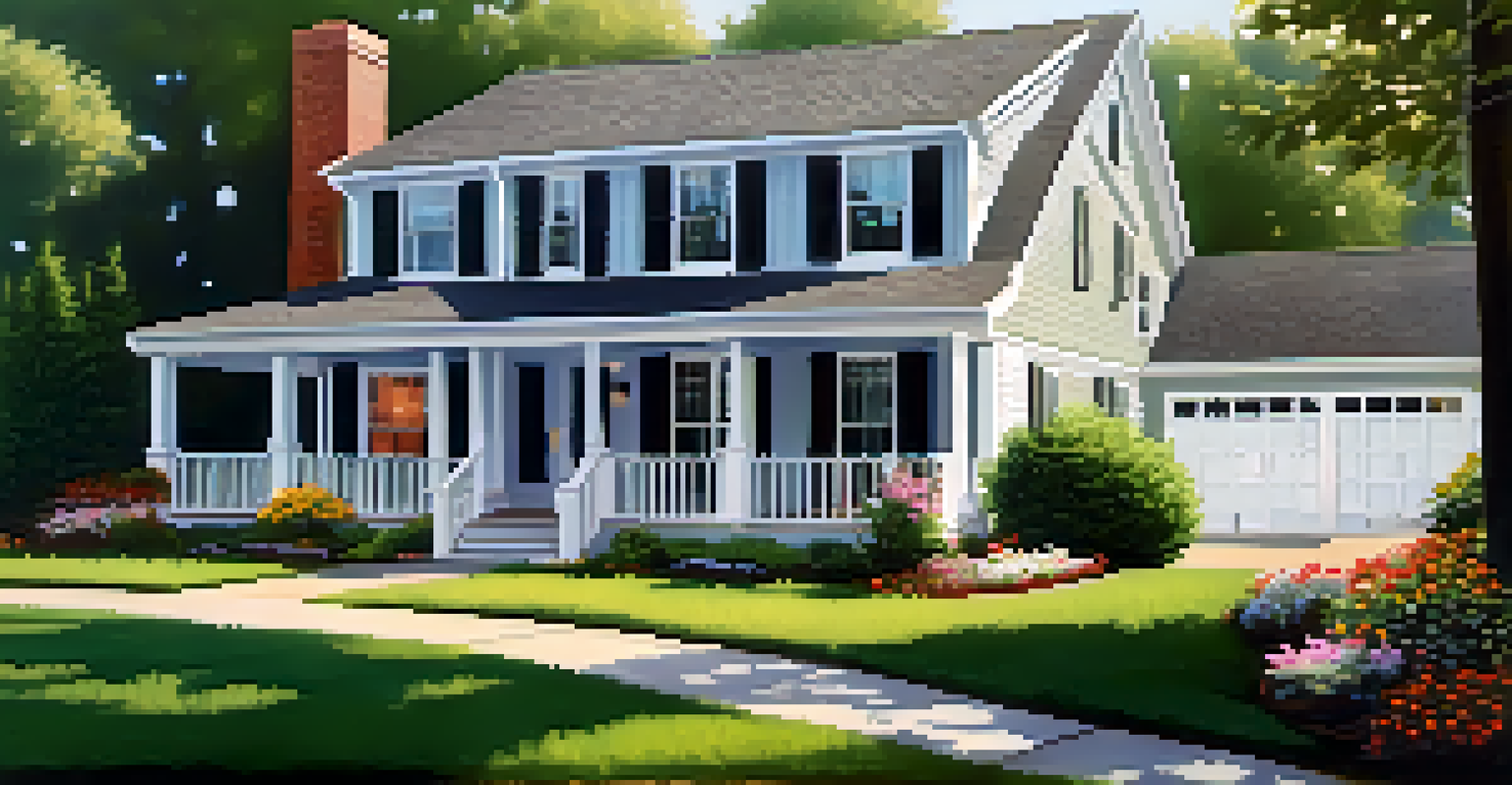 An inviting home exterior with colorful flowers and a manicured lawn, showcasing new siding and a front porch.