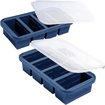Souper Cubes 1-Cup Silicone Freezer Tray with Lid (2-Pack)