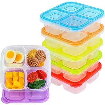 Finorder 4-Compartment Reusable Meal Prep Containers (6-Pack)