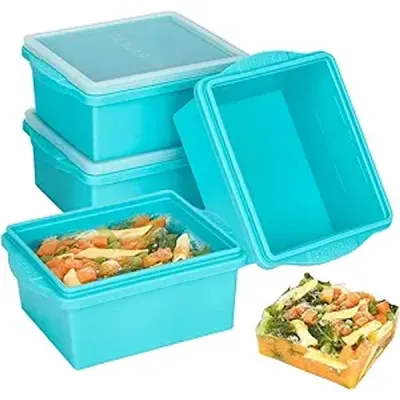 2-Cup Silicone Freezer Trays with Lids (4-Pack)