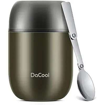 DaCool 16-Ounce Insulated Food Jar with Spoon