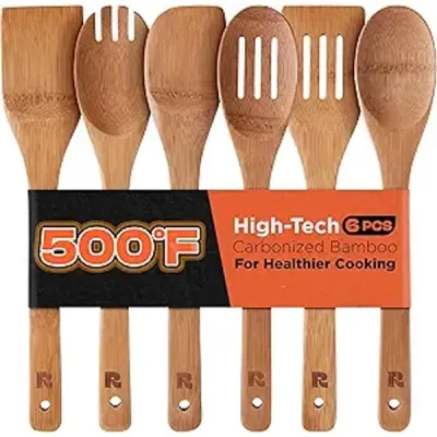 Riveira 6-Piece Dark Bamboo Cooking Utensil Set