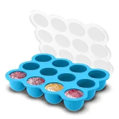 Samuelworld 2.5oz Silicone Freezer Tray with Lid