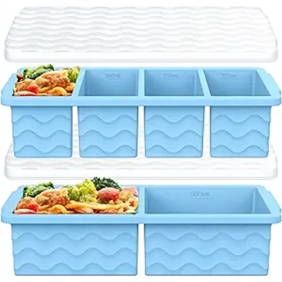 1-Cup & 2-Cup Silicone Freezer Molds with Lids (2-Pack)
