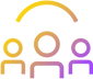 group of people with curved line above icon