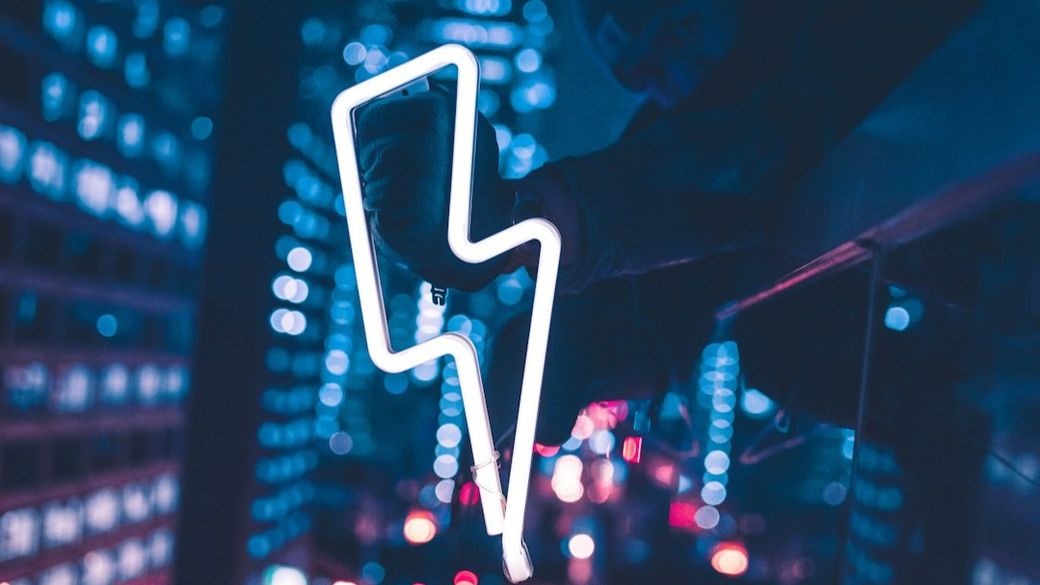 The way the bokeh surrounds this neon sign makes me feel energetic. — Credit: Photo by Max Bender on Unsplash