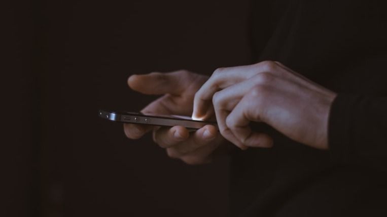 man on a smartphone