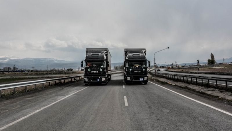 Trucks on the highway