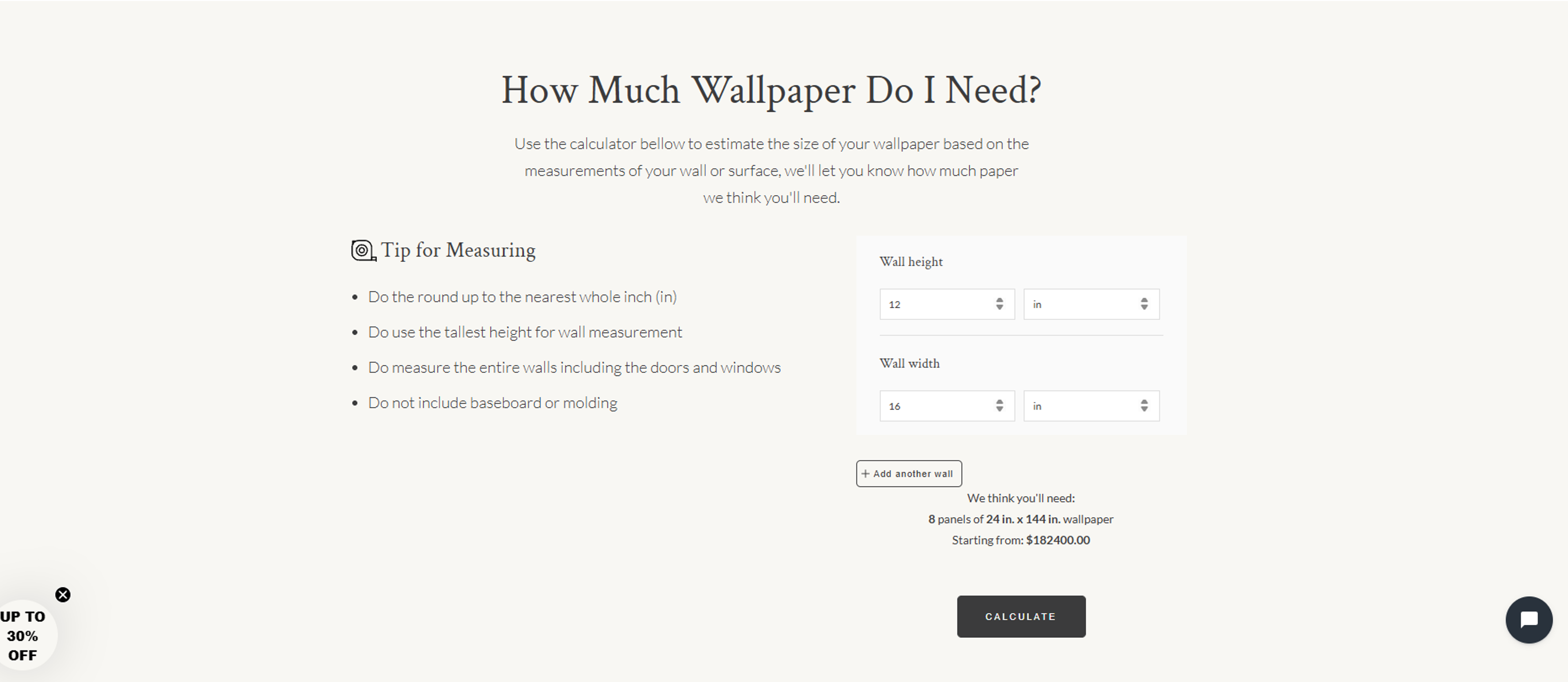 WALLPAPER CALCULATOR