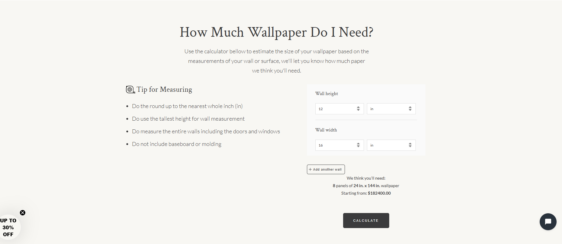 WALLPAPER CALCULATOR