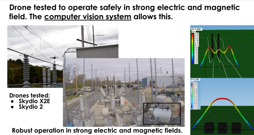 x2 drone flying near utility equipment