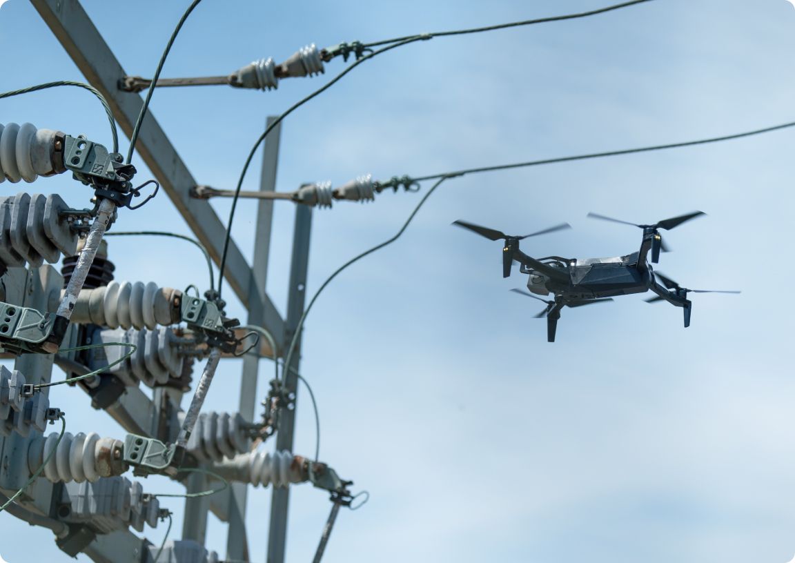 drone being used at substation