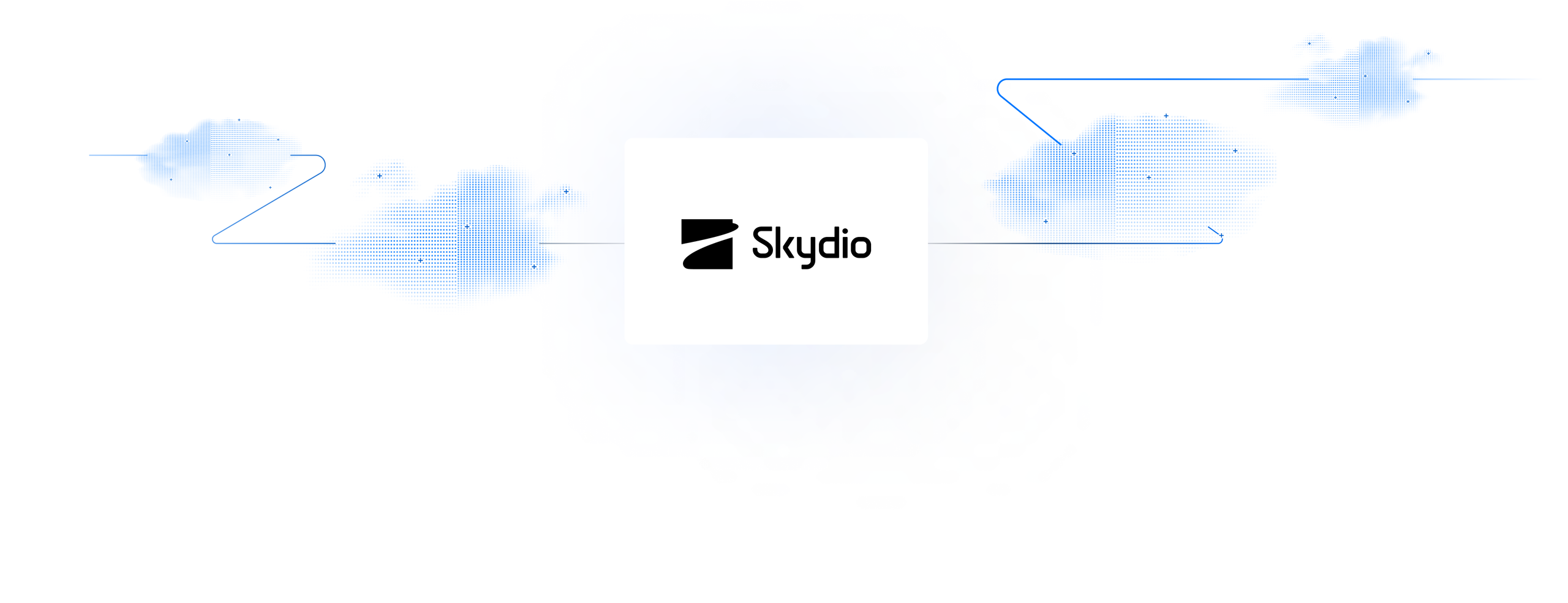 skydio center with clouds and a path through the clouds from left to right