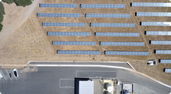 picture of solar panels from above taken by a drone