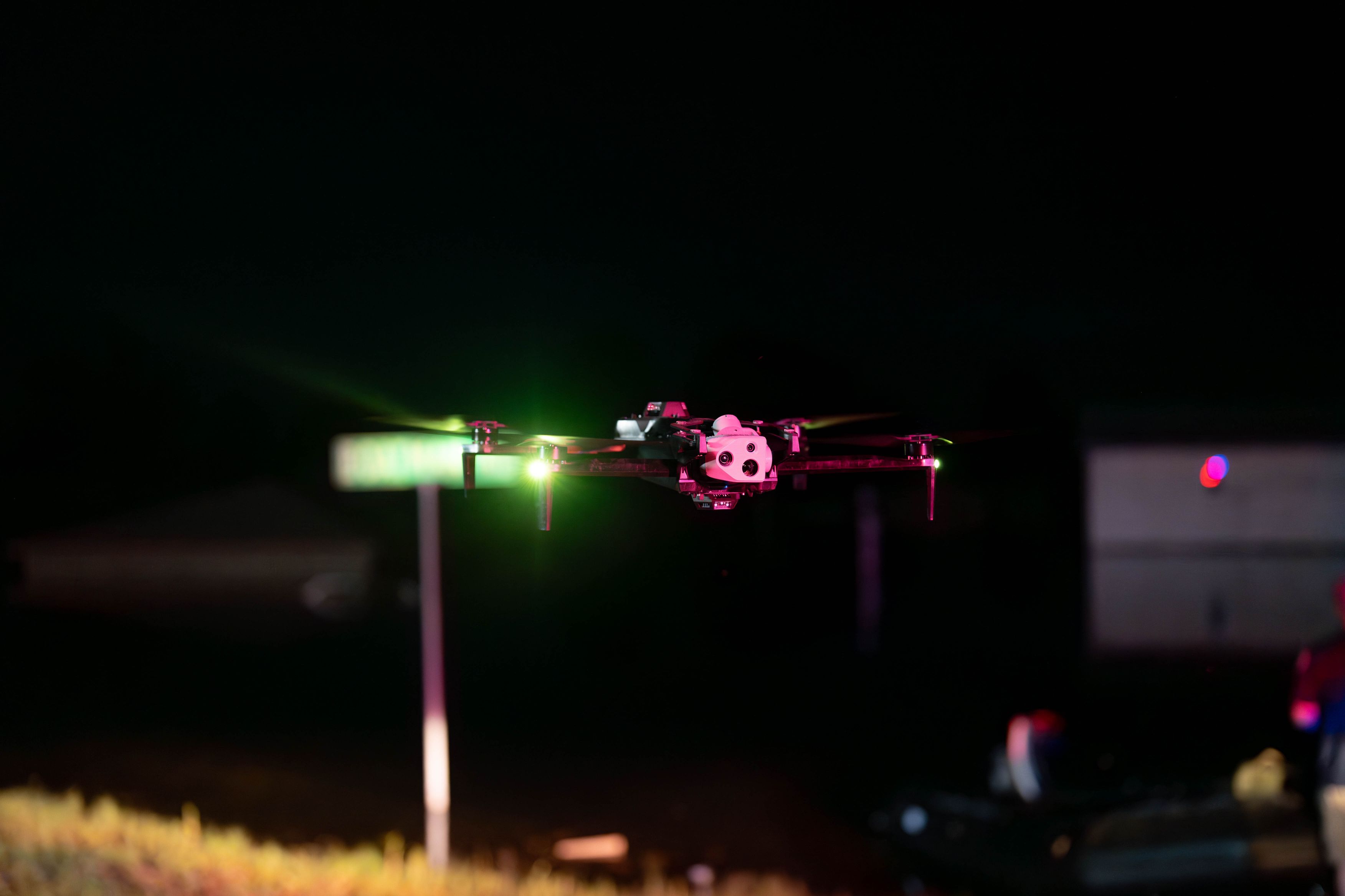 Skydio drone at night 
