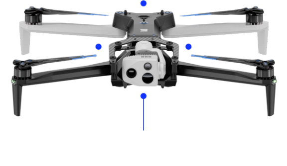 skydio z1 with dots around showing attachment areas