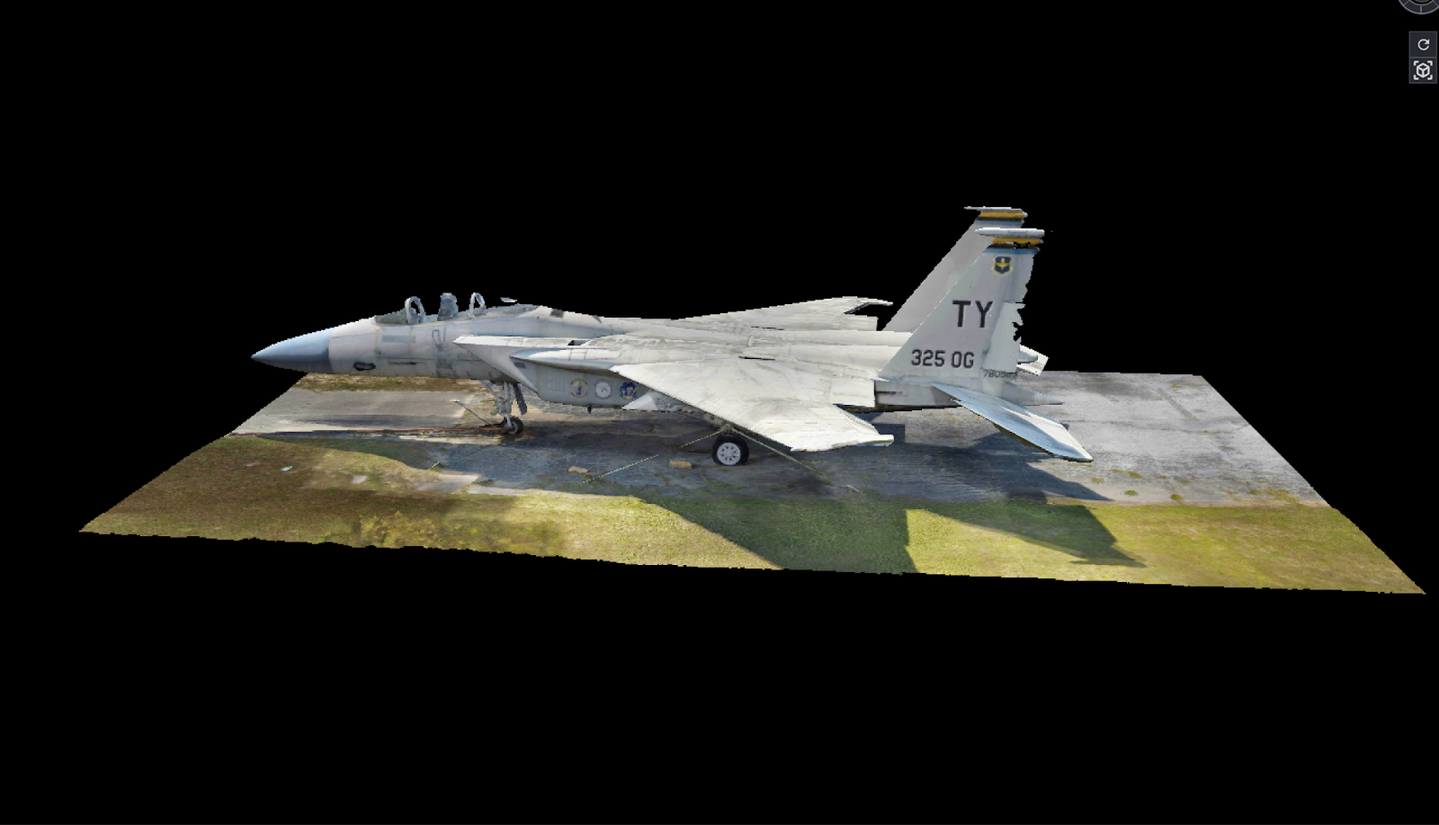 3D Model of a F-15 Fighter Jet captured by Skydio X10.