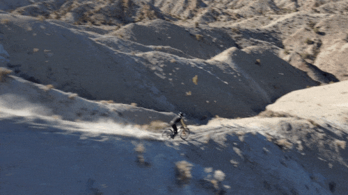 Skydio 2 drone following downhill mountain biker tyler mccaul