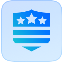Skydio trusted source shield icon with stars and stripes
