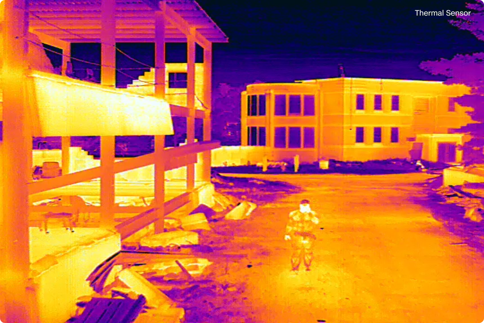 trespasser caught on Skydio X10 thermal camera 