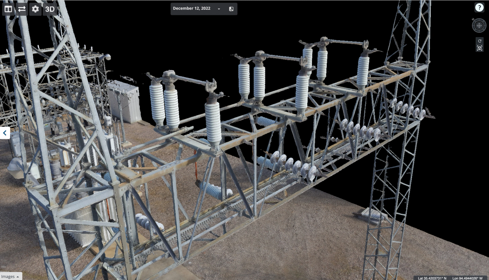 3D model of a Arkansas Valley Electric (AVECC) utilities substation captured by a Skydio drone