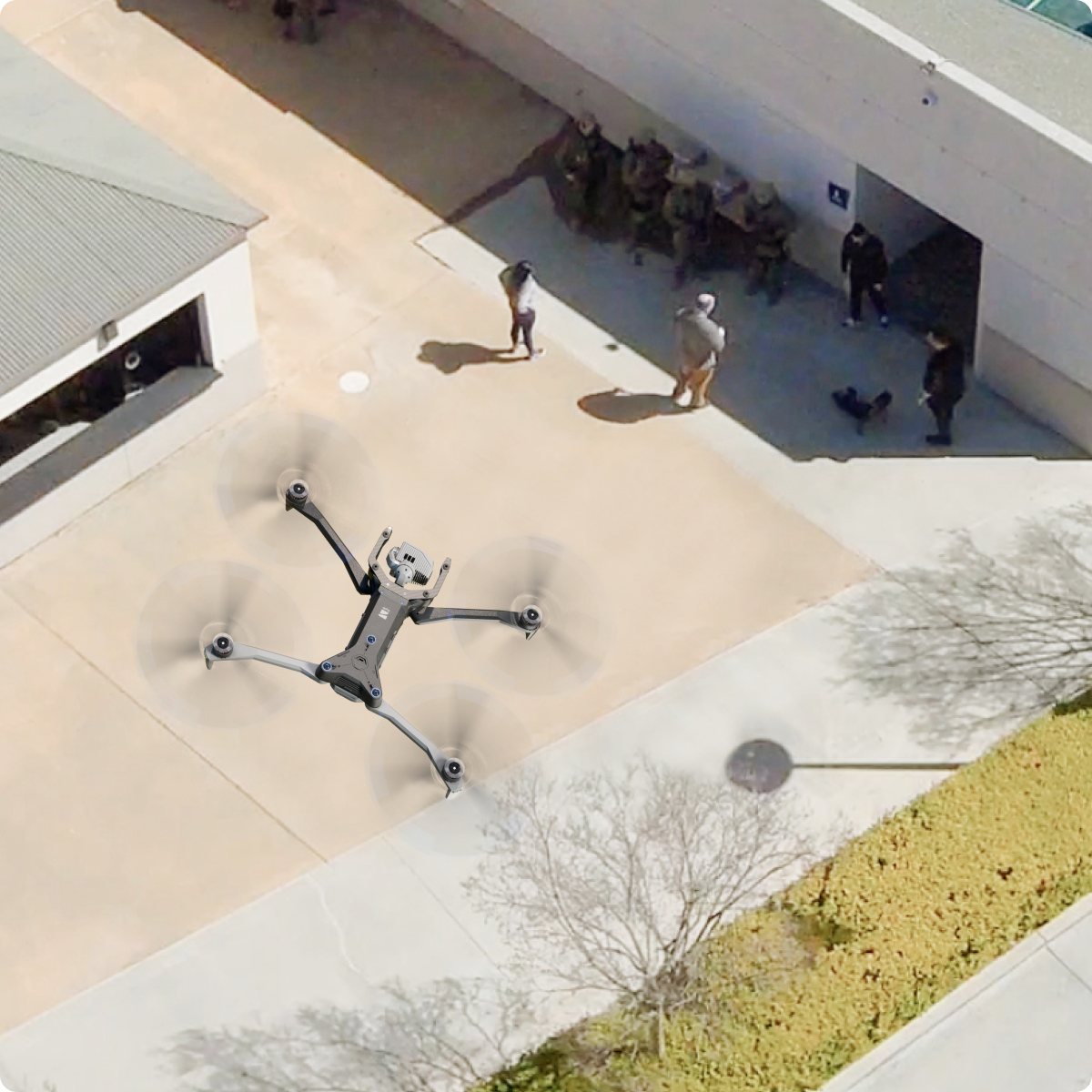 Skydio X10 Drone being used by police for a mission