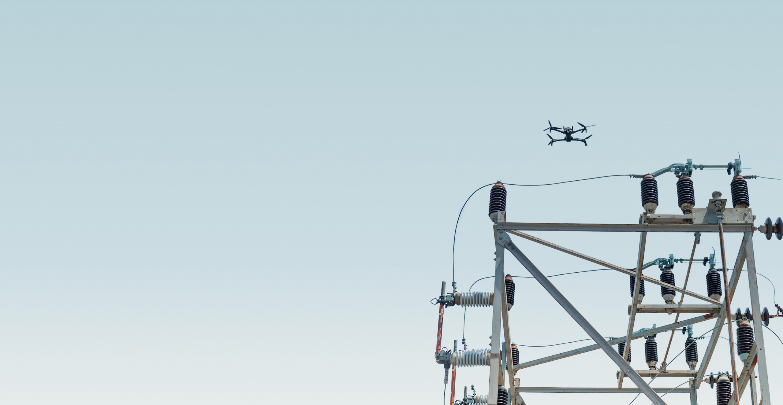 Skydio drone operating remotely in substation