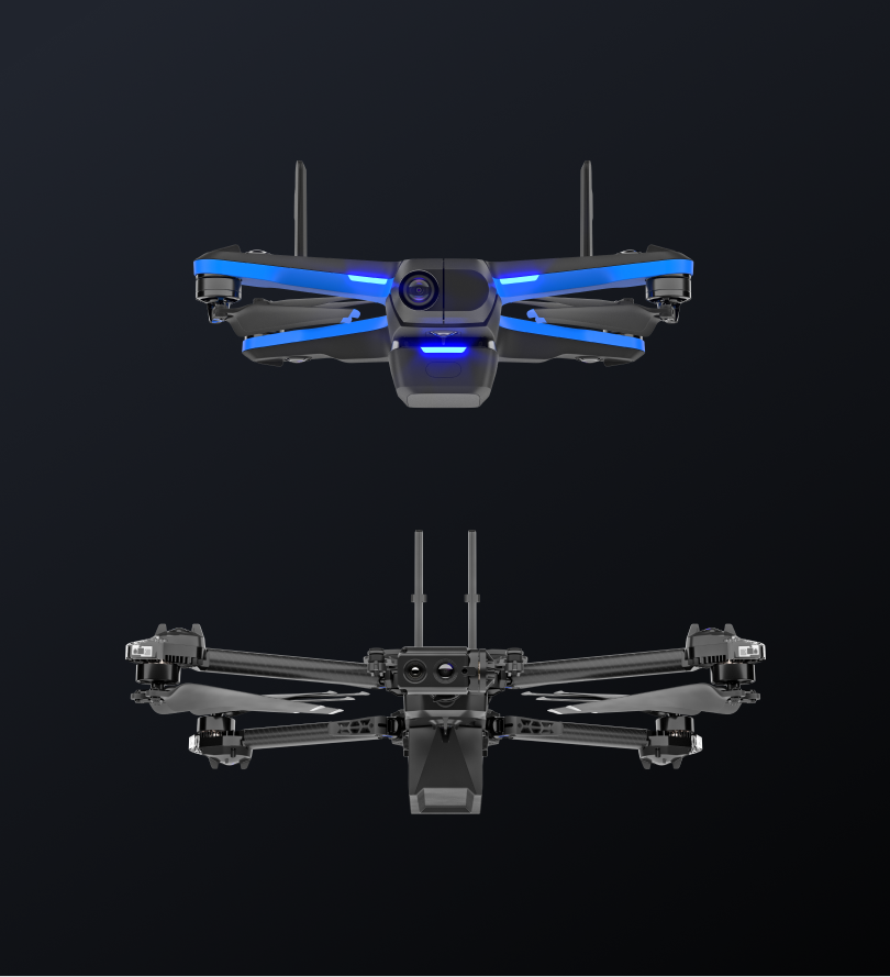 Skydio s2 plus and Skydio X2 Drone front facing 