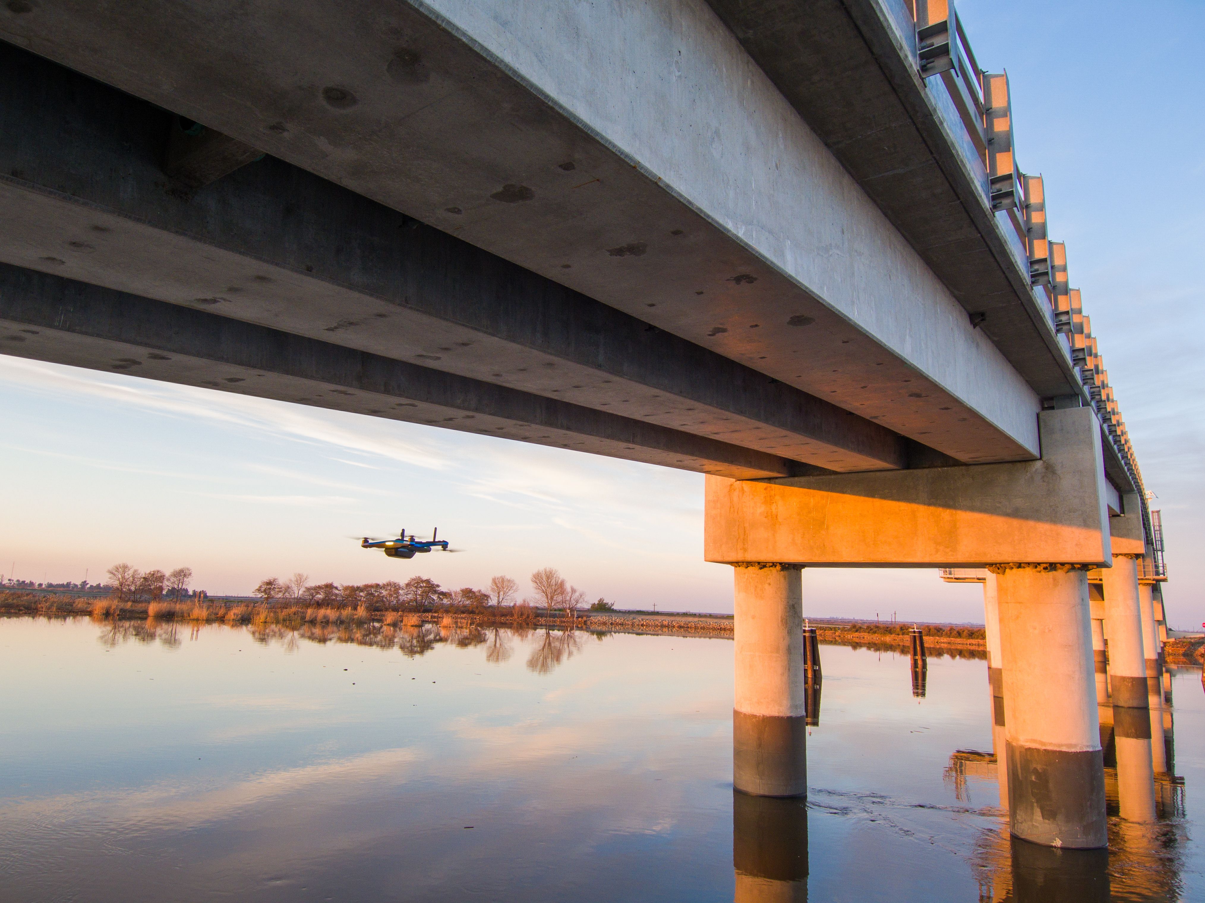 skydio drone under bridge